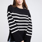BiBi Ribbed Hem Stripe Sweater