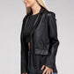 AMBIANCE APPAREL Sleek Pu Leather Blazer with Front Closure