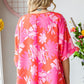 First Love Slit Printed Round Neck Half Sleeve Blouse