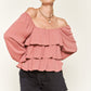 JADE by JANE Plus-size Tiered Flounce Designed Top JJT5023P