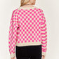JADE by JANE Contrast pattern Cardigan Sweater