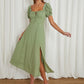 ONE & ONLY COLLECTIVE Casual Squared Collar Puff Sleeves Dress
