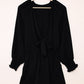SYNZ Tied Flounce Sleeve Plunge Romper