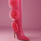 RAG & Co. Chinkara Sheer Big Rose Detail Long Boots