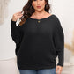 Full Size Boat Neck Batwing Sleeve Sweater-up to 3XL
