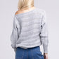 NUVI APPAREL Boat Neck Cable Knit Sweater