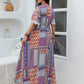 Plus Size Printed Lace Detail Short Sleeve Dress