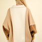 VERY J Color Block Johnny Collar Frenchy Terry Sweatshirt in Taupe