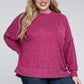 ZENANA Plus Brushed Melange Drop Shoulder Sweater
