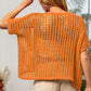 BiBi Hollowed Out Short Sleeve Knit Cover Up Top