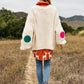 DAVI & DANI The Fuzzy Smile Long Bell Sleeve Knit Cardigan
