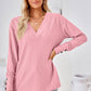 V-Neck Long Sleeve Blouse