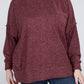 ZENANA Plus Brushed Melange Drop Shoulder Sweater