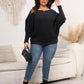Full Size Boat Neck Batwing Sleeve Sweater-up to 3XL