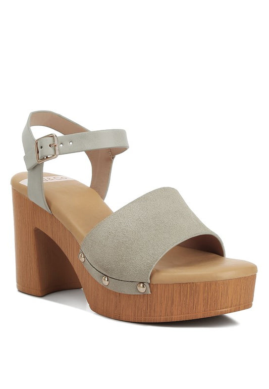 RAG & Co. Daniela Suede High Block Sandals