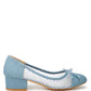 RAG & Co. Tudum Rhinestone Detail Low-Heels Denim Ballerina Pumps