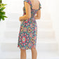 WHITE BIRCH Printed Smocked Sleeveless Dress