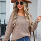 Angel Wings Decor Button Drop Shoulder Knit Top