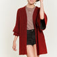 JADE by JANE Women's Red Kimono Glitter Cardigan with Bell Sleeve