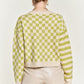 JADE by JANE Contrast pattern Cardigan Sweater