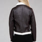 AMBIANCE APPAREL Trimmed  PU Jacket with Inside Plush