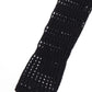 LILOU Black Mesh Knit Crop Cover Top