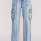JADE by JANE Plus-size High Waist Baggy Cargo Denim Trousers