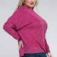 ZENANA Plus Brushed Melange Drop Shoulder Sweater