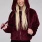 AMBIANCE APPAREL Fluffy Zip-Up Teddy Hooded Coat