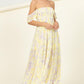 Pastel Florals Smocked Midi Dress