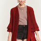 JADE by JANE Women's Red Kimono Glitter Cardigan with Bell Sleeve