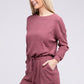 NUVI APPAREL Dark Pink Ribbed Knit Tee & Shorts