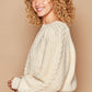 POL Cream Cable Knit Cutout Long Sleeve Sweater
