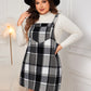 Honey Plus Size Plaid Wide Strap Overall Dress