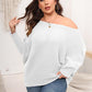 Full Size Boat Neck Batwing Sleeve Sweater-up to 3XL