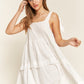 JADE by JANE Square Collar Tied Straps Ruffle Dress
