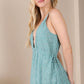 LILOU Green Polka Dot Dress with Small waist-illusion Side Tie