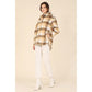 LILOU Plaid sherpa jacket with pockets