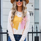 ANGEL WINGS Bow Round Neck Dropped Shoulder Sweater