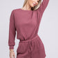 NUVI APPAREL Dark Pink Ribbed Knit Tee & Shorts