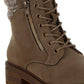RAG & Co. Mahisha Zip-Up Hiker Boots in Taupe, Black & Beige