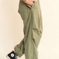 Davi & Dani Women's Olive Green Drawstring Baggy Pants with Pockets