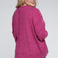 ZENANA Plus Brushed Melange Drop Shoulder Sweater