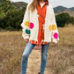 DAVI & DANI The Fuzzy Smile Long Bell Sleeve Knit Cardigan