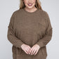 ZENANA Plus Brushed Melange Drop Shoulder Sweater