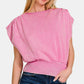ZENANA Washed Boat Neck Bottom Banded Dolman Sleeve Top
