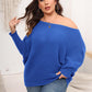 Full Size Boat Neck Batwing Sleeve Sweater-up to 3XL