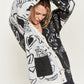 Heart paisley Color block cardigan PLUS JJK5018P