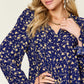 DOUBLE TAKE Full Size Printed Ruffle Hem Long Sleeve Dress