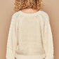 POL Cream Cable Knit Cutout Long Sleeve Sweater